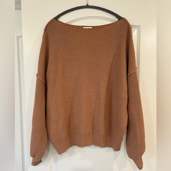 NWOT Pink Lily Boat Neck Oversized Knit Sweater - Picture 2 of 6